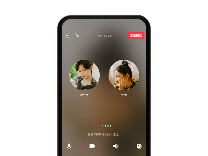 LINE 语音和视频通话画面